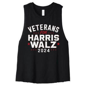 Veterans For Harris Waltz 2024 Women's Racerback Cropped Tank