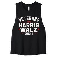 Veterans For Harris Waltz 2024 Women's Racerback Cropped Tank