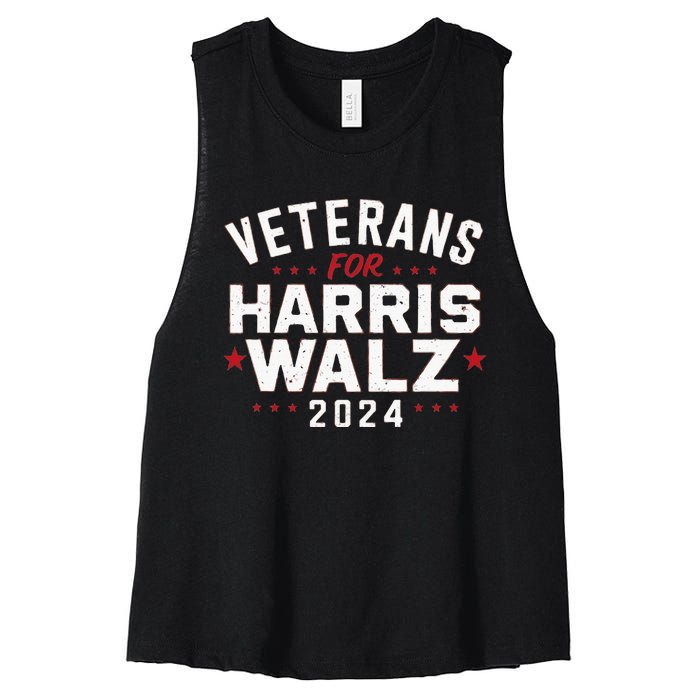 Veterans For Harris Waltz 2024 Women's Racerback Cropped Tank