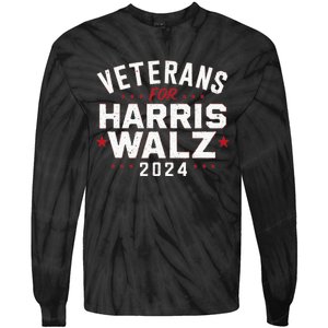 Veterans For Harris Waltz 2024 Tie-Dye Long Sleeve Shirt