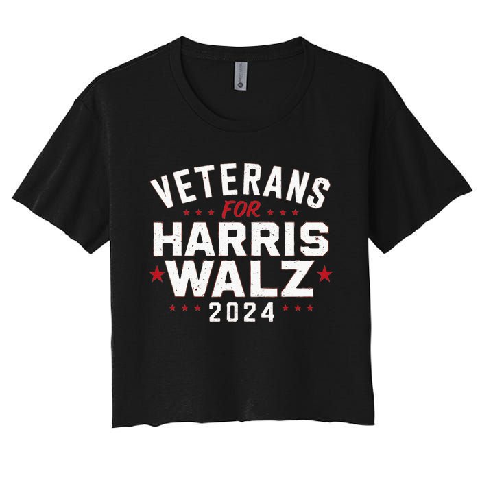 Veterans For Harris Waltz 2024 Women's Crop Top Tee