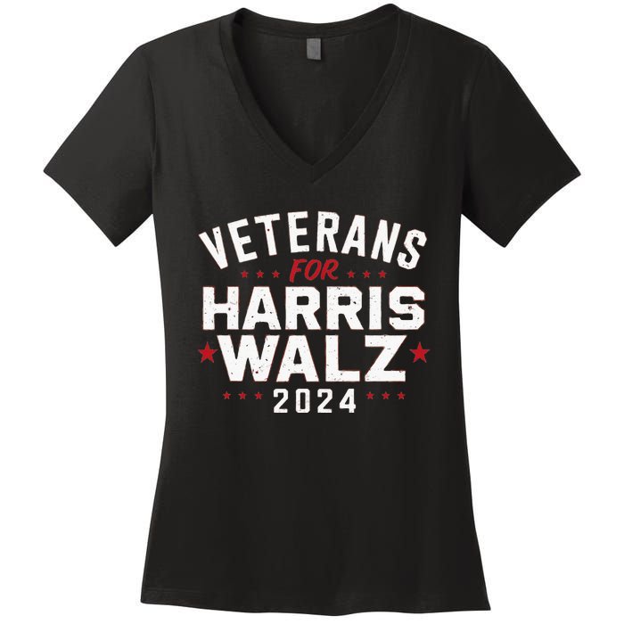 Veterans For Harris Waltz 2024 Women's V-Neck T-Shirt