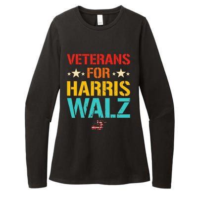 Veteran For Harris Walz Waltz Usa Flag Womens CVC Long Sleeve Shirt