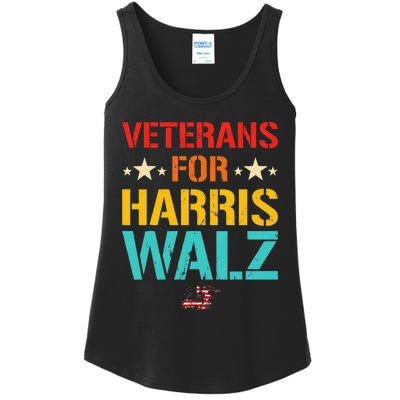 Veteran For Harris Walz Waltz Usa Flag Ladies Essential Tank