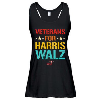 Veteran For Harris Walz Waltz Usa Flag Ladies Essential Flowy Tank