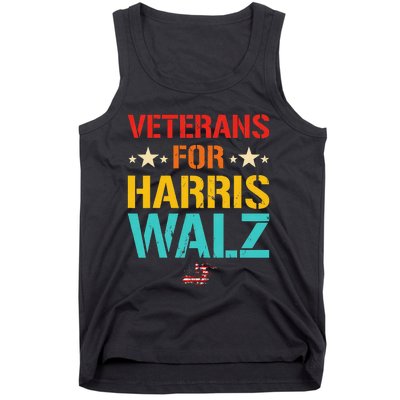 Veteran For Harris Walz Waltz Usa Flag Tank Top