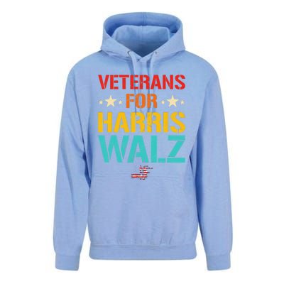 Veteran For Harris Walz Waltz Usa Flag Unisex Surf Hoodie