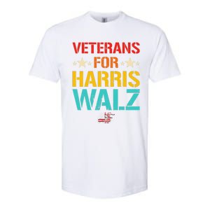 Veteran For Harris Walz Waltz Usa Flag Softstyle CVC T-Shirt