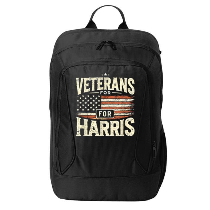 Veterans For Harris 2024 Military Vets Kamala Harris Gift City Backpack