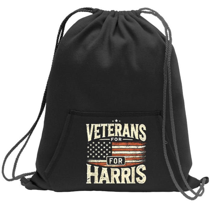 Veterans For Harris 2024 Military Vets Kamala Harris Gift Sweatshirt Cinch Pack Bag