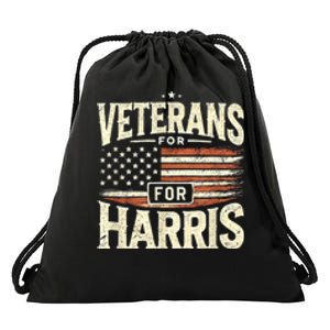 Veterans For Harris 2024 Military Vets Kamala Harris Gift Drawstring Bag