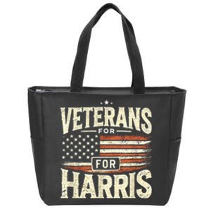 Veterans For Harris 2024 Military Vets Kamala Harris Gift Zip Tote Bag