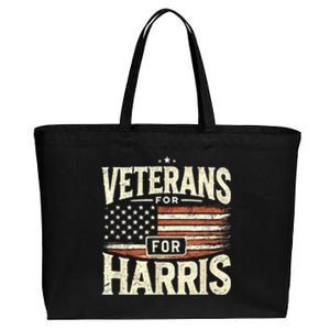 Veterans For Harris 2024 Military Vets Kamala Harris Gift Cotton Canvas Jumbo Tote