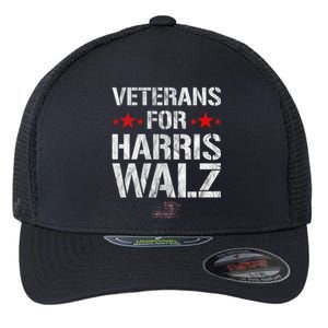 Veterans For Harris 2024 Kamala Harris Tim Walz Veteran Usa Flexfit Unipanel Trucker Cap