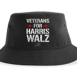 Veterans For Harris 2024 Kamala Harris Tim Walz Veteran Usa Sustainable Bucket Hat