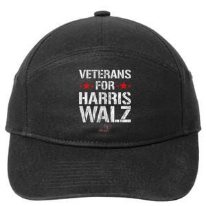 Veterans For Harris 2024 Kamala Harris Tim Walz Veteran Usa 7-Panel Snapback Hat