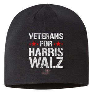 Veterans For Harris 2024 Kamala Harris Tim Walz Veteran Usa Sustainable Beanie