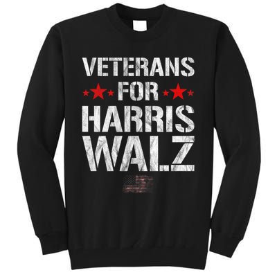 Veterans For Harris 2024 Kamala Harris Tim Walz Veteran Usa Tall Sweatshirt