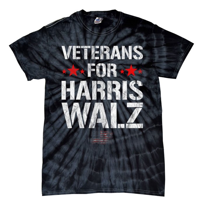 Veterans For Harris 2024 Kamala Harris Tim Walz Veteran Usa Tie-Dye T-Shirt