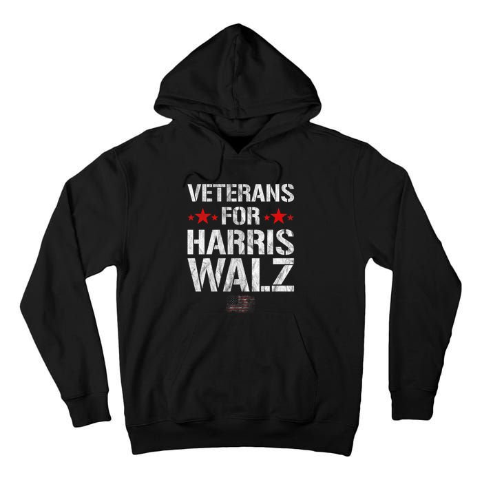 Veterans For Harris 2024 Kamala Harris Tim Walz Veteran Usa Tall Hoodie