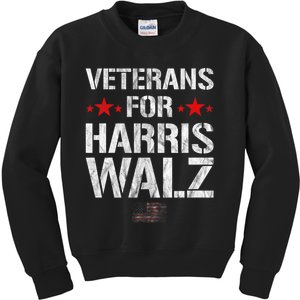 Veterans For Harris 2024 Kamala Harris Tim Walz Veteran Usa Kids Sweatshirt