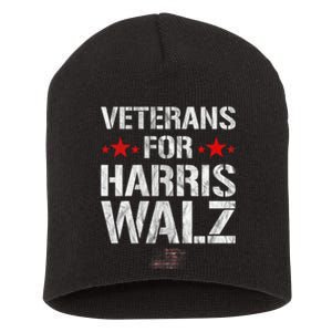 Veterans For Harris 2024 Kamala Harris Tim Walz Veteran Usa Short Acrylic Beanie