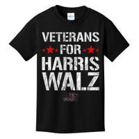 Veterans For Harris 2024 Kamala Harris Tim Walz Veteran Usa Kids T-Shirt