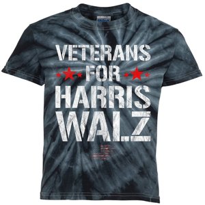 Veterans For Harris 2024 Kamala Harris Tim Walz Veteran Usa Kids Tie-Dye T-Shirt