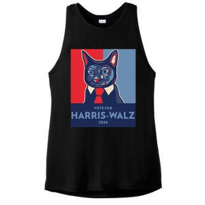 Vote For Harris Waltz 2024 Election Funny Cat Ladies PosiCharge Tri-Blend Wicking Tank