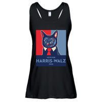 Vote For Harris Waltz 2024 Election Funny Cat Ladies Essential Flowy Tank