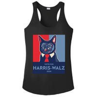 Vote For Harris Waltz 2024 Election Funny Cat Ladies PosiCharge Competitor Racerback Tank