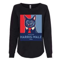 Vote For Harris Waltz 2024 Election Funny Cat Womens California Wash Sweatshirt