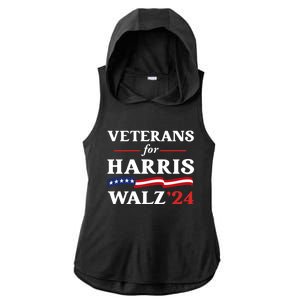 Veterans For Harris Walz 2024 Vote Tim Walz Kamala Harris Ladies PosiCharge Tri-Blend Wicking Draft Hoodie Tank