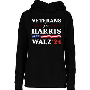 Veterans For Harris Walz 2024 Vote Tim Walz Kamala Harris Womens Funnel Neck Pullover Hood