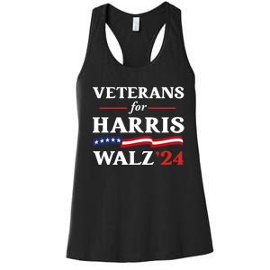 Veterans For Harris Walz 2024 Vote Tim Walz Kamala Harris Women's Racerback Tank