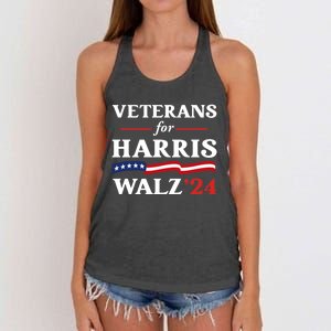 Veterans For Harris Walz 2024 Vote Tim Walz Kamala Harris Women's Knotted Racerback Tank