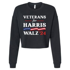 Veterans For Harris Walz 2024 Vote Tim Walz Kamala Harris Cropped Pullover Crew