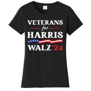 Veterans For Harris Walz 2024 Vote Tim Walz Kamala Harris Women's T-Shirt