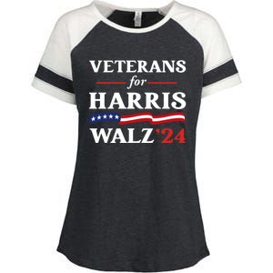 Veterans For Harris Walz 2024 Vote Tim Walz Kamala Harris Enza Ladies Jersey Colorblock Tee