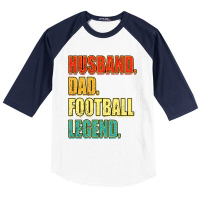 Vintage Football Husband Dad Football Legend FatherS Day Meaningful Gift Baseball Sleeve Shirt