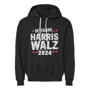 Veterans For Harris Waltz 2024 Garment-Dyed Fleece Hoodie