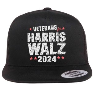 Veterans For Harris Waltz 2024 Flat Bill Trucker Hat