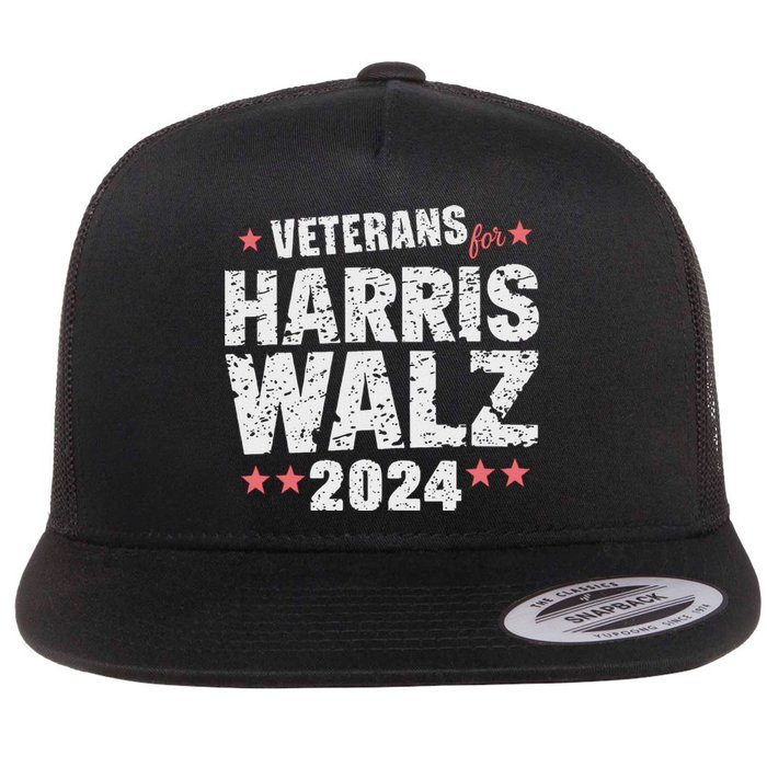 Veterans For Harris Waltz 2024 Flat Bill Trucker Hat