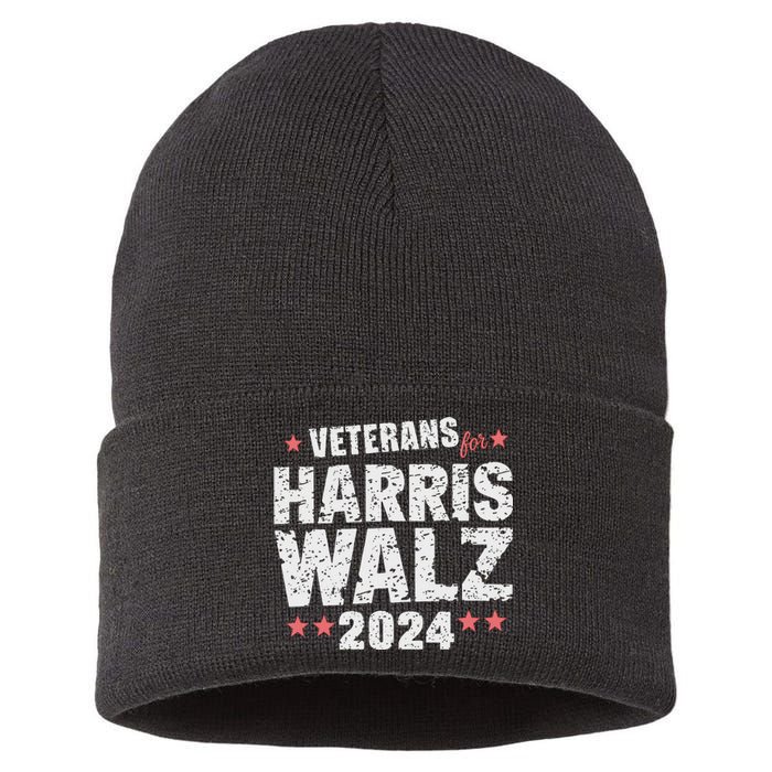 Veterans For Harris Waltz 2024 Sustainable Knit Beanie