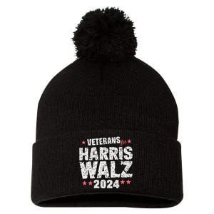 Veterans For Harris Waltz 2024 Pom Pom 12in Knit Beanie