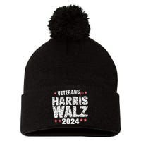 Veterans For Harris Waltz 2024 Pom Pom 12in Knit Beanie