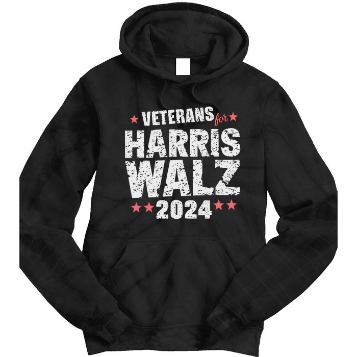 Veterans For Harris Waltz 2024 Tie Dye Hoodie