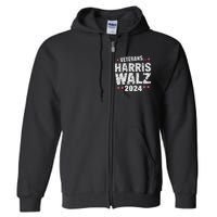 Veterans For Harris Waltz 2024 Full Zip Hoodie