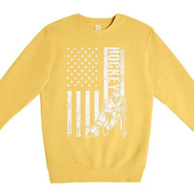 Vintage Field Hockey Player Hockey Fan Hockey Coach Premium Crewneck Sweatshirt