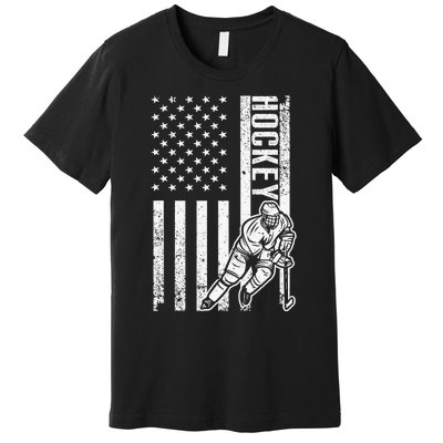 Vintage Field Hockey Player Hockey Fan Hockey Coach Premium T-Shirt